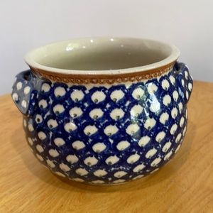 Polish pottery Boleslawiec 2 handle soup bowl